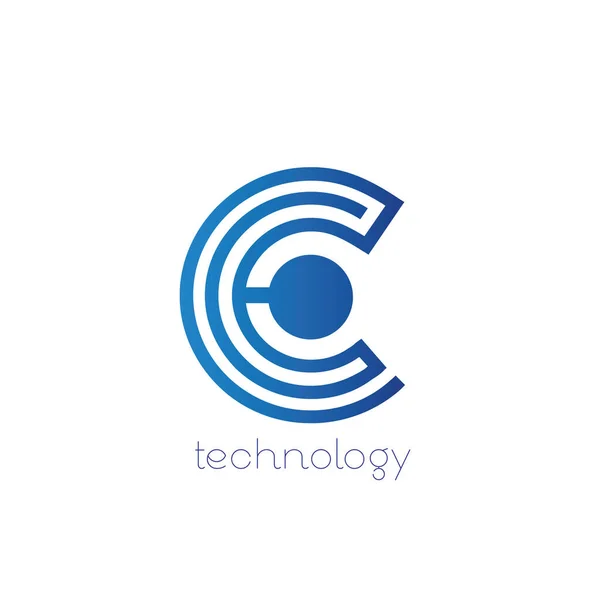 Logotipo Símbolo Tecnologia Logotipo Emblema Marca — Vetor de Stock
