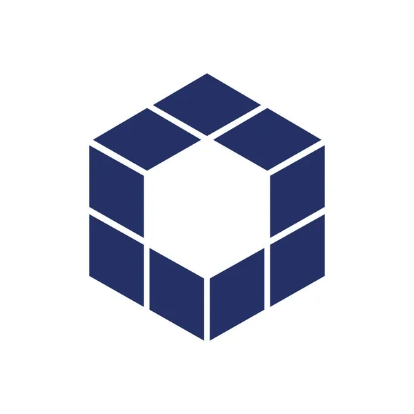 Emblème Cube Icône Logo Cubes — Image vectorielle