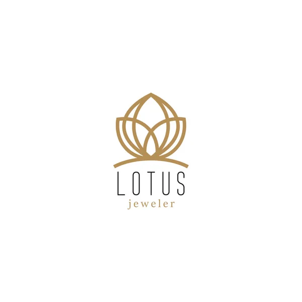 Lotus Logotyp Emblem Dekoration Blommor Symbol — Stock vektor