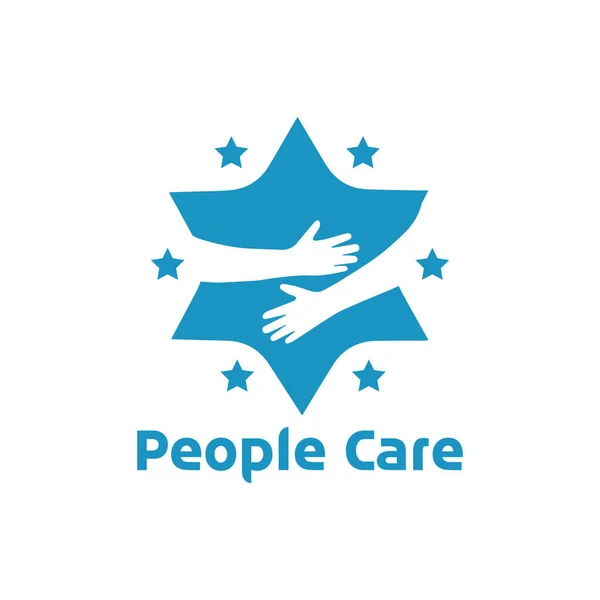 Logo People Care Dobrovolné Logo Komunity — Stockový vektor