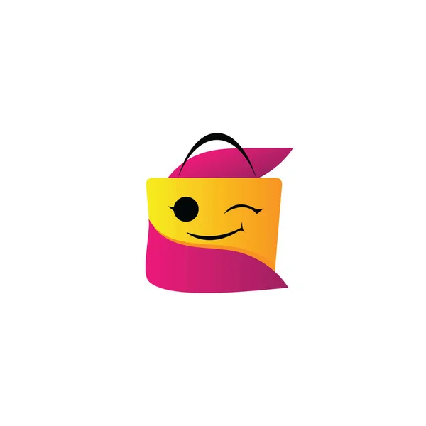 Torebka Torba Maskotka Szczęśliwy Cute Logo Torebki — Wektor stockowy
