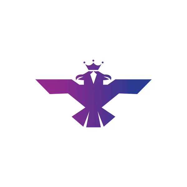 Königsadler Vogel Emblem Falken Logo Vektor — Stockvektor