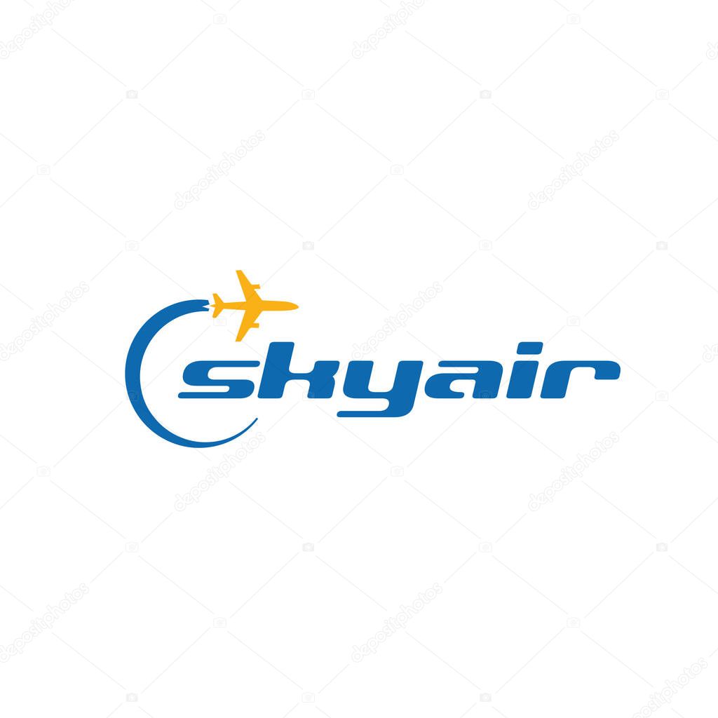 Sky air logo, skyline transportation logo
