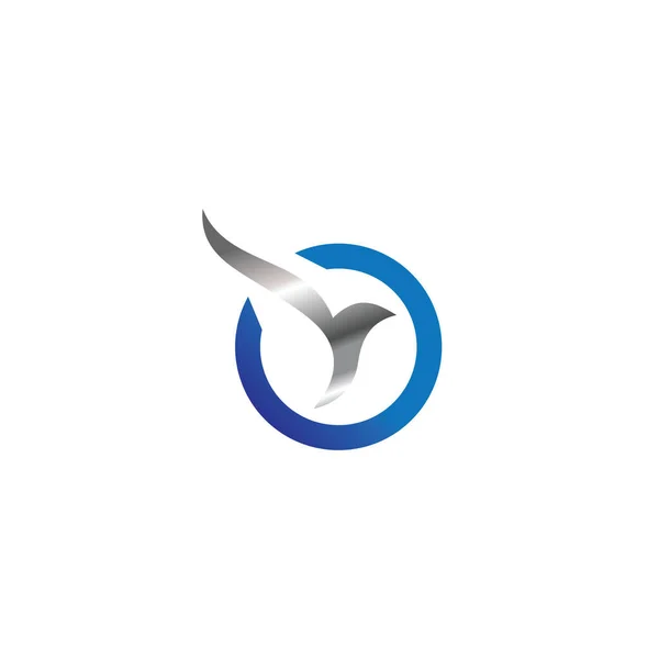 概要技術鳥のロゴデザインベクターテンプレート — ストックベクタ
