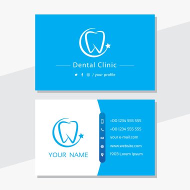 Soyut diş logosu şablonu. Diş hekimi, diş hekimi, diş sağlığı, diş bakımı, diş bakımı, ağız bakımı, klinik. Kartvizit tasarımı. Logotype. Diş vektör logosu simgesi. Kartvizit şablonu