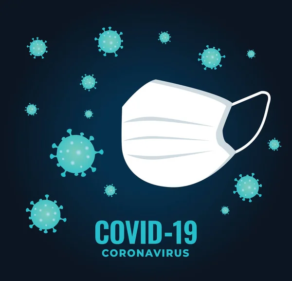Coronavirus Protezione Maschera Chirurgica Realistica Con Cinghie Auricolari Gomma Vettore — Vettoriale Stock