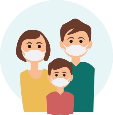 Coronavirus Aile Koruma ve virüs salgını konsept taşıyıcısı.