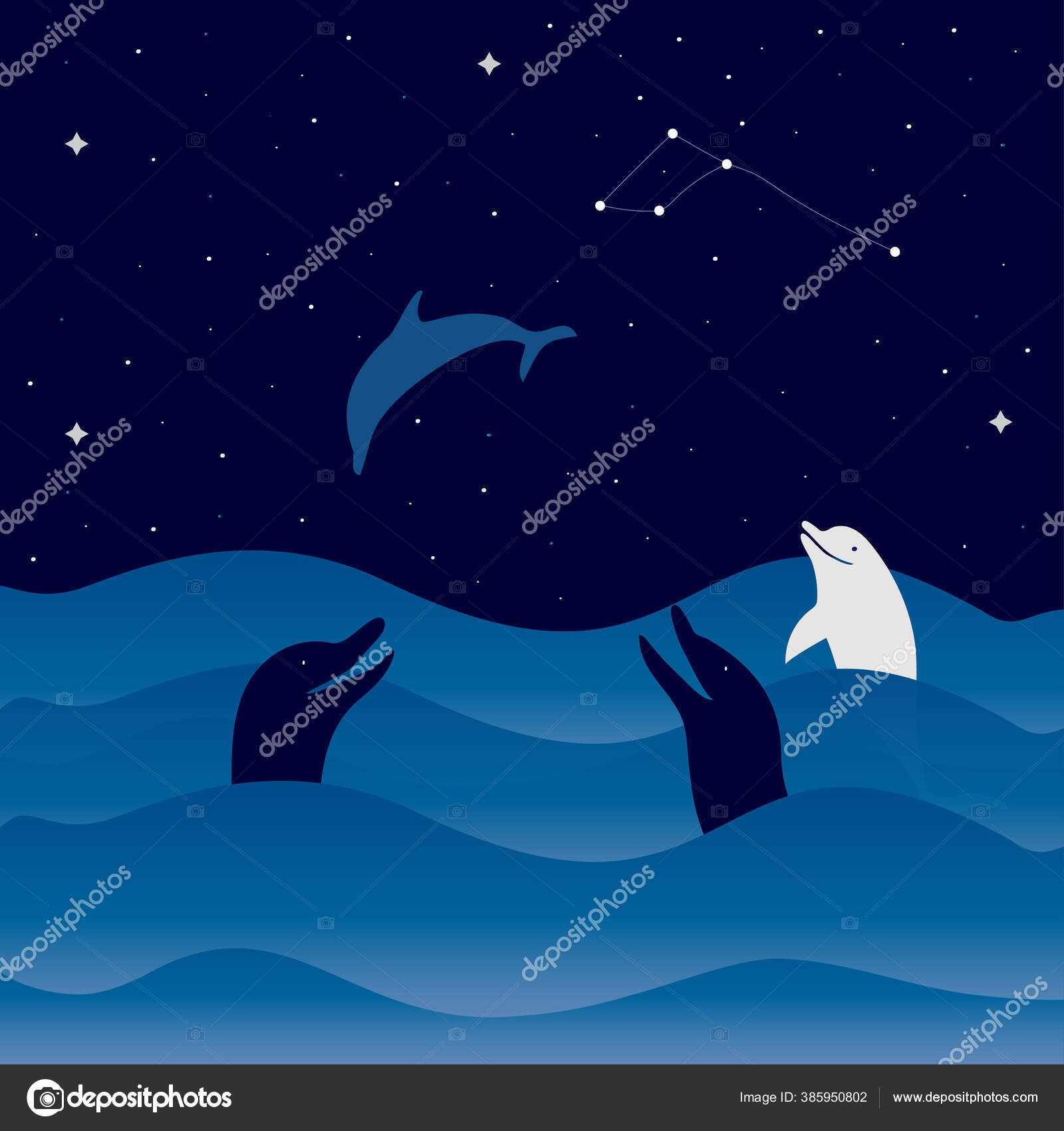 イルカの星座ストックベクター ロイヤリティフリーイルカの星座イラスト Depositphotos