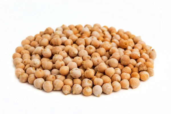 Pile Raw Chick Pea White Background — Stock Photo, Image