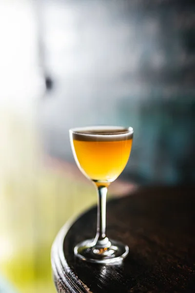 Sour Cocktail Nick Nora Glass Orange Peel Garnish Foam — Stock Photo, Image