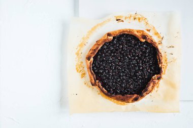 Beyaz arkaplan, üst görünüm, boşluk kopyala