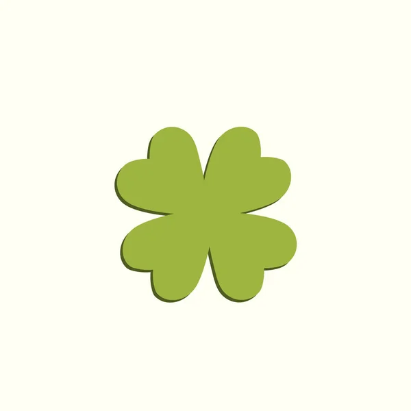 Trèfle Symbole Quatre Feuilles Feuille Verte Symbole Saint Patrick Feuille — Image vectorielle