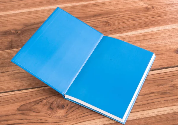 Open Blank Page Hardcover Book Table Closeup Shot — Stock Photo, Image