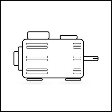 Beyaz izolasyon üzerinde elektrik mortor ana hatları