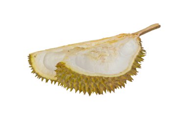 Soyulmuş durian beyaz arkaplanda izole edildi. 