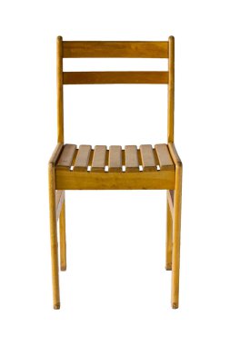 Beyaz izole edilmiş ahşap sandalye