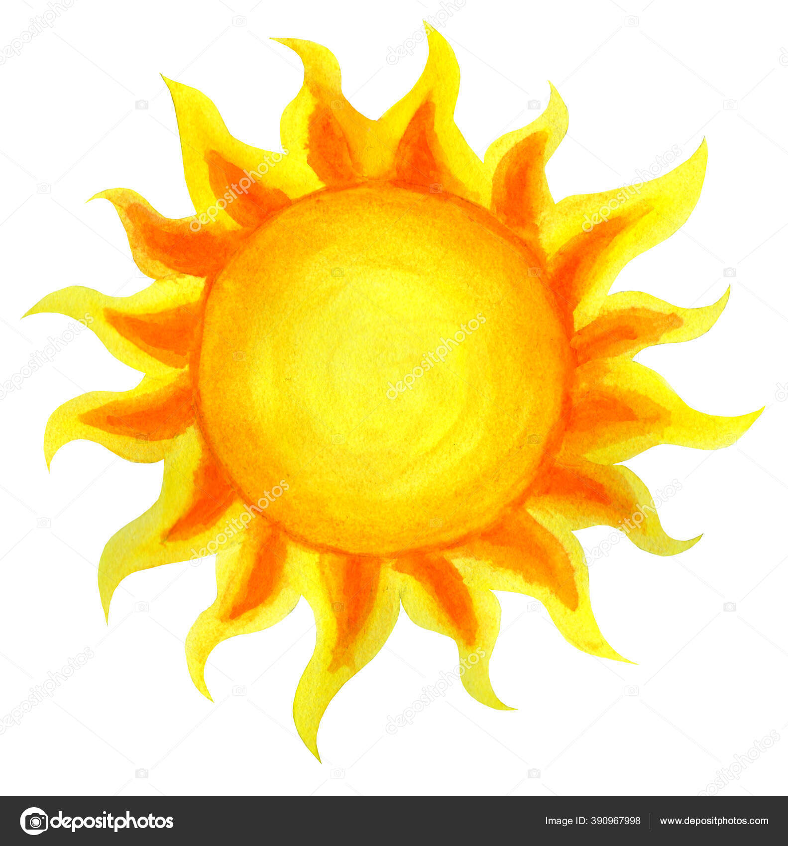 Sun Cartoon Watercolor Children's Illustration Sun Drawn Hand Isolated White Stock Photo by ©andriyjad@ 390967998 Sun Cartoon Watercolor Children's Illustration Sun Drawn Hand Isolated White Stock Photo by ©andriyjad@ 390967998