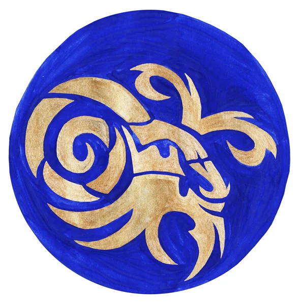 Símbolo Del Zodíaco Capricornio Ilustración Acuarela Icono Del Zodíaco Astrología — Foto de Stock