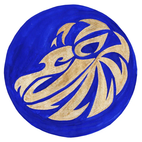 Oroszlán Zodiákus Szimbólum Akvarell Illusztráció Zodiákus Ikon Asztrológia Raszterkép Oroszlán — Stock Fotó