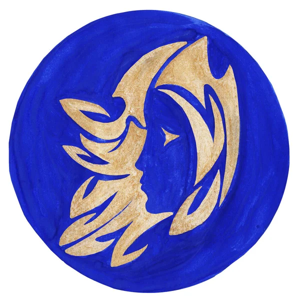 조디악 일러스트레이션 Watercolor Illustration Zodiac Icon 점성술 농어에 래스터 이미지 — 스톡 사진