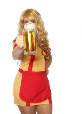 Hastalığı önlemek için maske takan Restoran ve Bar Garson