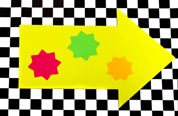 Colorful Shapes on Checkered Background