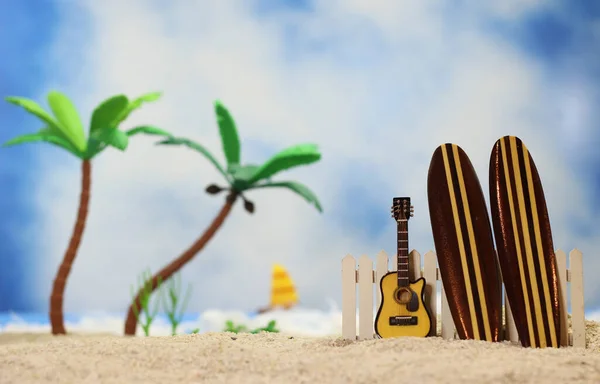 Surfboards on Tropical Beach