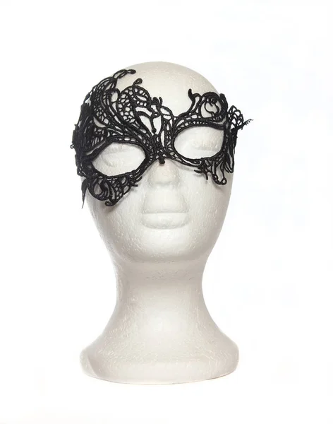 Lace Mask Mannequin Head Isolated White — Stock Photo, Image