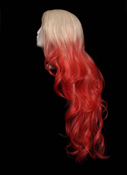 Blond Orange Ombre Wig Mannequin Head — стокове фото
