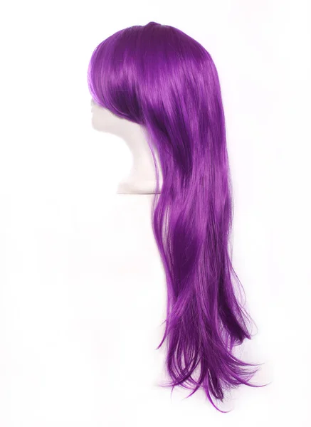 Lila Anime Style Wig Fehér Háttér — Stock Fotó