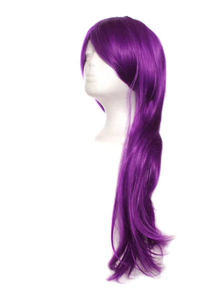 Purple Anime Style Wig White Background — Stock Photo, Image