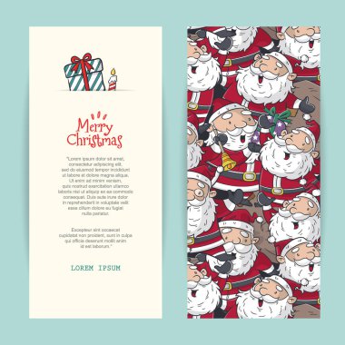 Noel Baba şartı desenli iki yan afiş, poster ya da afiş tasarımlı mutlu noeller