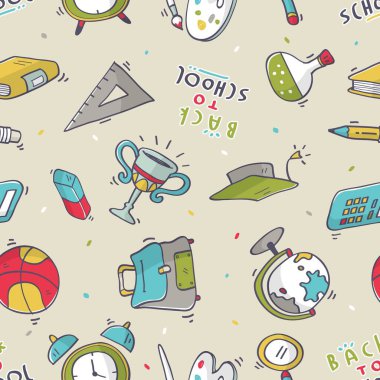 Karalama kalıbı okula geri dönüyor, el çizimi ögesi