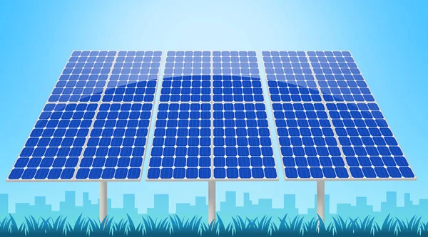 Mavi gökyüzüne karşı güneş panelleri