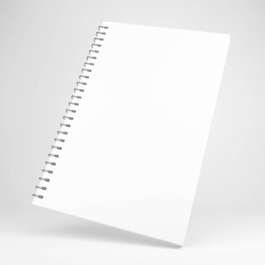 Boş beyaz defterin 3d çizimi