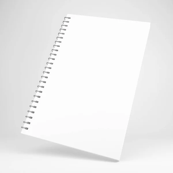 白いノートの3Dイラスト — ストック写真
