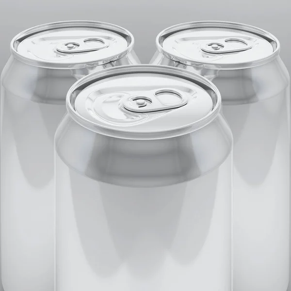 Rendering Aluminium Cans White Background — Stock Photo, Image