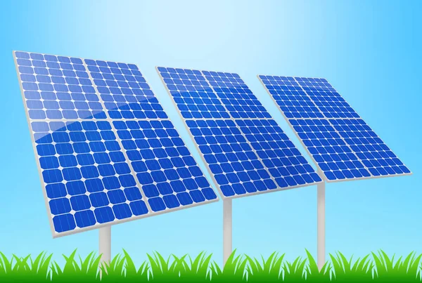 Solar Panels Blue Sky — Stock Photo, Image