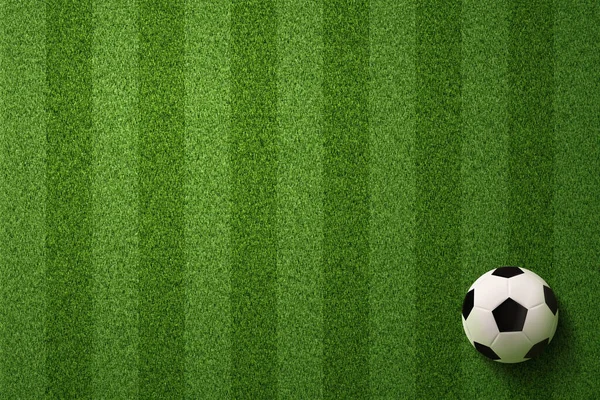 Soccer Ball Soccer Field Background — Stock Photo, Image