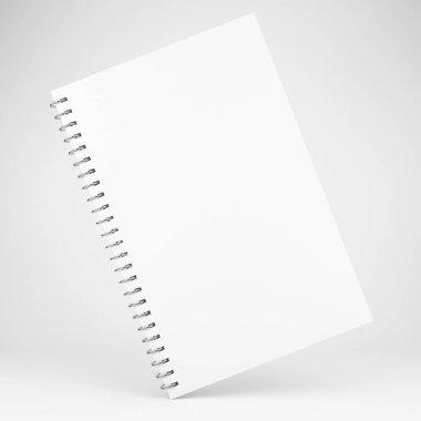 Boş beyaz defterin 3d çizimi