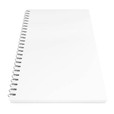 Boş beyaz defterin 3d çizimi