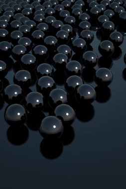 Siyah küre arkaplanının 3d görüntülenmesi
