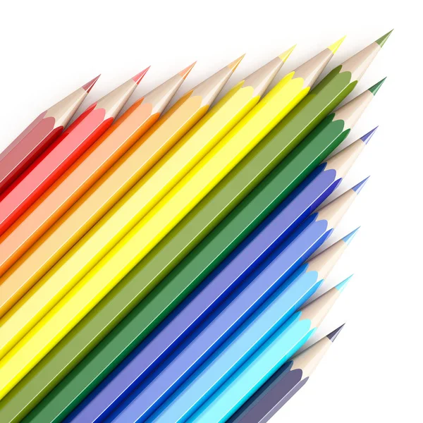 Színes Ceruzák Kiadása Fehér Alapon — Stock Fotó