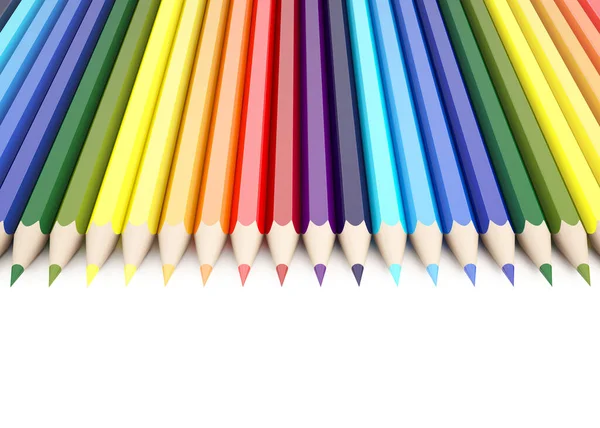 Színes Ceruzák Kiadása Fehér Alapon — Stock Fotó