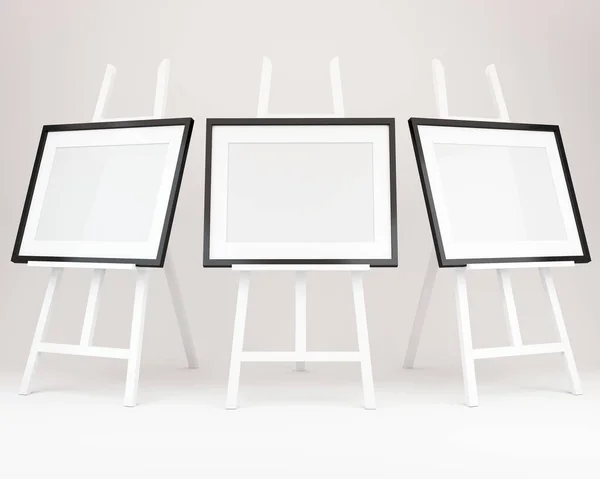 Rendering White Easel Picture Frame — Stock Photo, Image
