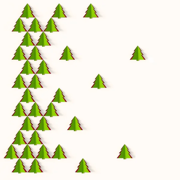 Noel ağacı sahili, kağıt kesim tarzı.