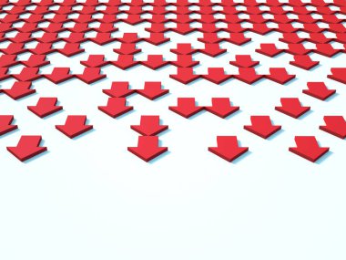 3d görüntüleme kırmızı ve beyaz ok arkaplanı