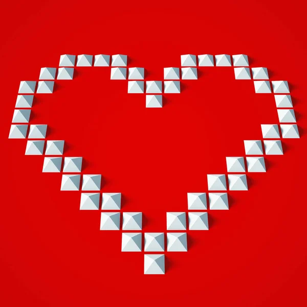 Liebe Herzen Valentinstag Hintergrund Geometrischer Stil — Stockfoto