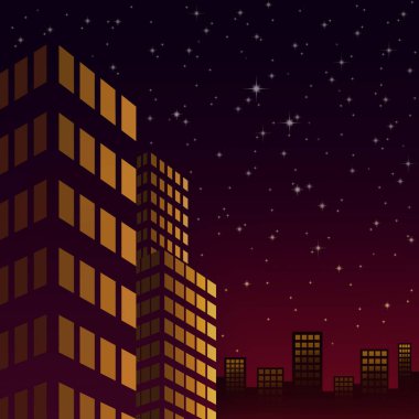 Renkli gökyüzünde yıldız ışığıyla gece manzarası 
