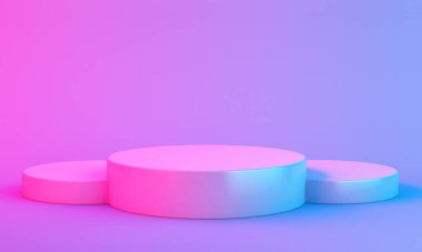 3D Rendering, product stand with colorful background clipart